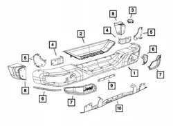 Jeep Wrangler JK achterbumpersteun OEM 68195810AA