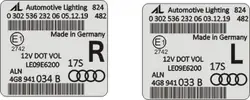 Autocolante placa de identificação Audi Opel Renault VW Mazda Mercedes