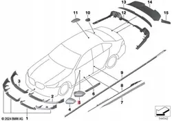 BMW OE 8083557 Außenspiegelgehäuse Links für 5 G60/7 G70/X3 G45