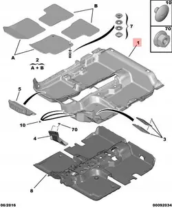 Peugeot Teppichmatte OEM 96737436ZD - Gebraucht