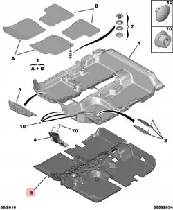 OEM 9673744080 Boden-Schalldämmung für Peugeot 208 - OE Teil