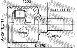 Inner CV Joint 2811-DUCQ18LH FEBEST
