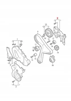 Capa de distribuição VW Arteon 05L109145C 05L907284