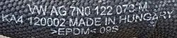 OEM 7N0122073M Tuyaux Chauffage VW Sharan II 7N