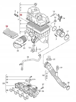 OEM 7H01296681 Luftfiltereinlass VW Transporter T5/T6