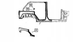 Bakre höger stänkskärm OEM 68302716AD Jeep Wrangler JL