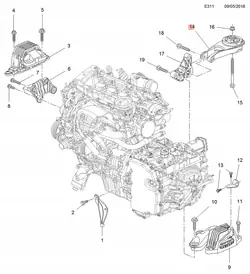 Suporte de motor Opel Insignia B 23356092