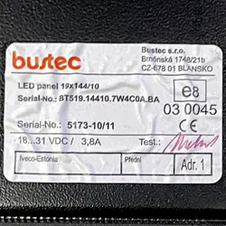 Placa destino autocarro IRISBUS OEM 5801400338, dianteira