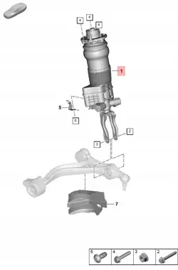 Porsche 976616038L Amortisseur Pneumatique Avant Droit