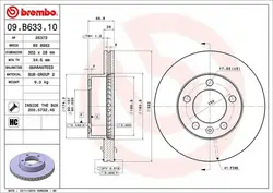 Disco de freio Brembo 09.B633.10 RENAULT OPEL