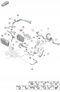 Porsche Taycan Värme OEM 9J1963507D - Begagnad