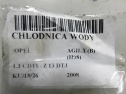 Chłodnica wody Suzuki Splash Opel Agila 1.3 DDIS