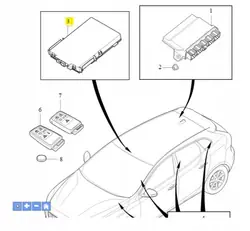 Unidade de fecho central Volvo V40 V40cc OEM 31652491