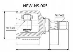 NTY NPW-NS-005 Drive Shaft Joint