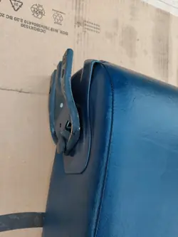 Mercedes W124 Taka käsinojan materiaali Sininen Nahka
