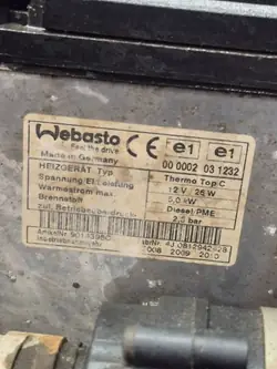Chauffage Webasto OEM 000002031232 pour VW T5