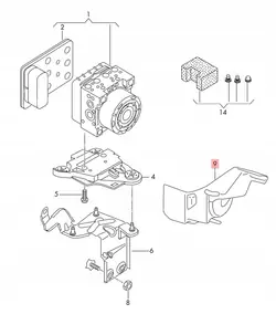 ABS-pumpun kansi OEM 5Q0614321C VW Golf 7:lle
