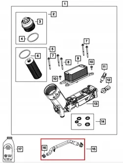 Öljynjäähdyttimen letku OEM 68057473AE Dodge 3.6 V6