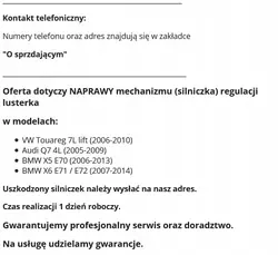 VW OE Spiegelmotor Reparatursatz für Touareg 7L