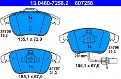 ATE Remblokken Set voor Audi A4 A5, OEM 13.0460-7256.2