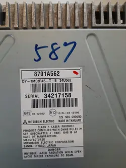 Radio CD Mitsubishi ASX OEM 8701A562 - Usado