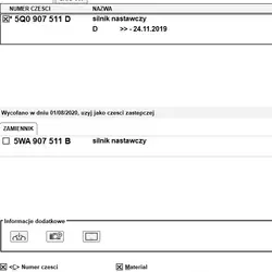 VW OE 5Q0907511D Blandningsspjällställdon