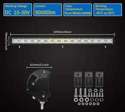 Barra LED 900W OEM Led333 para Jeep