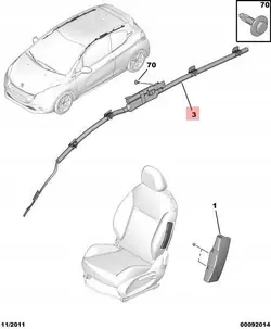 OEM 9804092380 Cortina Airbag Esquerda Peugeot 208