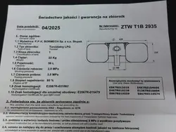 LPG-kaasupullo 56L 2035R Paperipyörä + Venttiili