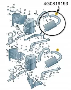Audi VW OEM 4G0819193 - Parkeringsvärmare Dämpare