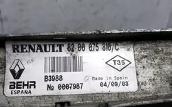 Radiateur Intercooler RENAULT ESPACE IV 2.2L diesel OEM 160101403F