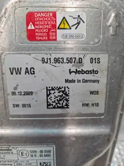 9J1963507D Webasto Jäähdytysnesteenlämmitin Porsche Taycan