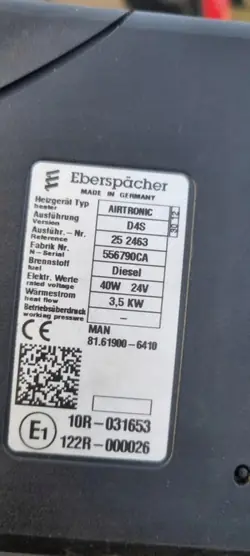 Eberspaecher CAN D4S Värmestyrenhet för MAN TGX/TGS