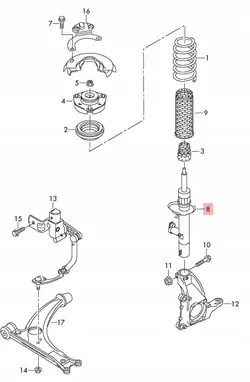 Etujousi jousi oikea OEM 1T0413031HC