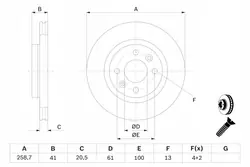 Disco de Freio Ventilado Bosch 259mm