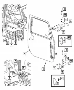 Jeep Wrangler JL deurriembeperker OEM 55397012AA