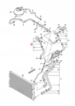 Tuyau d'eau VW POLO 6R 6C0122157H 5Q0122051BD 5Q0122063
