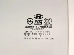 Vitre Portière Arrière Gauche OEM 43R000383 Hyundai