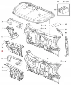 Isolation cloison OEM 39078699 ITA pour Opel Insignia B