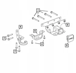 Aanhangwagenbeugel OEM 68258743AA voor Jeep Wrangler JL