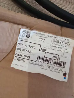 Audi A6 S6 Avant schuifdakdichting OEM 4G9877439
