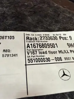 Kofferraummatte Mercedes GLE SUV OEM A1676809501