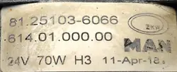 MAN TGX TGA Halogen Backljus (81251036066)