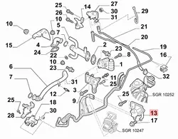 Réservoir de vide Peugeot 308 2.0 HDI 9646411180