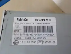 Código Radio Sony Ford OEM BS7T-18C939-FD