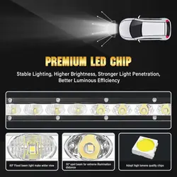 Lâmpada de trabalho RIGIDON 63cm, 120W LED Super Slim linha única