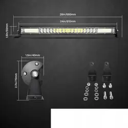 Barra LED 24" 216W OEM YY-09-7D-24IN-216-C+2XBK030+LK002-YZ