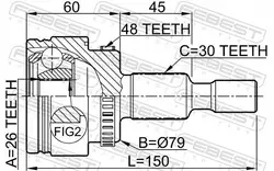 Kit de joint de cardan Febest 1610-163A48