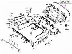 Rivestimento paraurti posteriore Mercedes W212 Nero