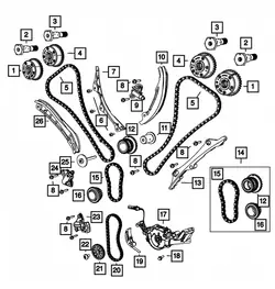 Guide de distribution Chrysler Dodge Jeep Lancia 3.6L 05047794AA